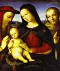 Raphael. Madonna with the Christ Child Blessing and  St. Jerome and St. Francis (Von der Ropp Madonna).
