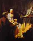 Rembrandt. Two Scholars Disputing  (Peter and Paul?).