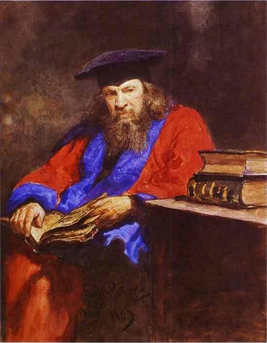 Ilya Repin. Portrait of Dmitry Mendeleev.