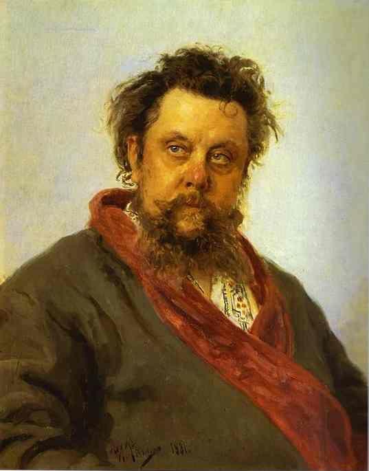 Ilya Repin. Portrait of the Composer  Modest Musorgsky.