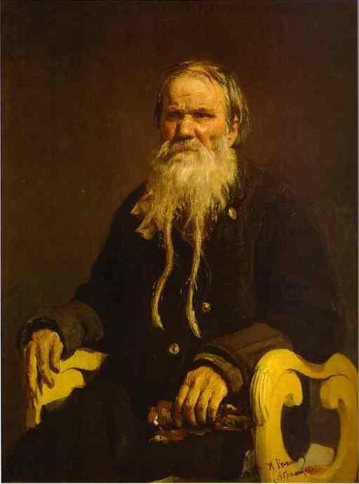 Ilya Repin. Portrait of the Narrator
 of the Folk Tales V. Tschegolionkov.