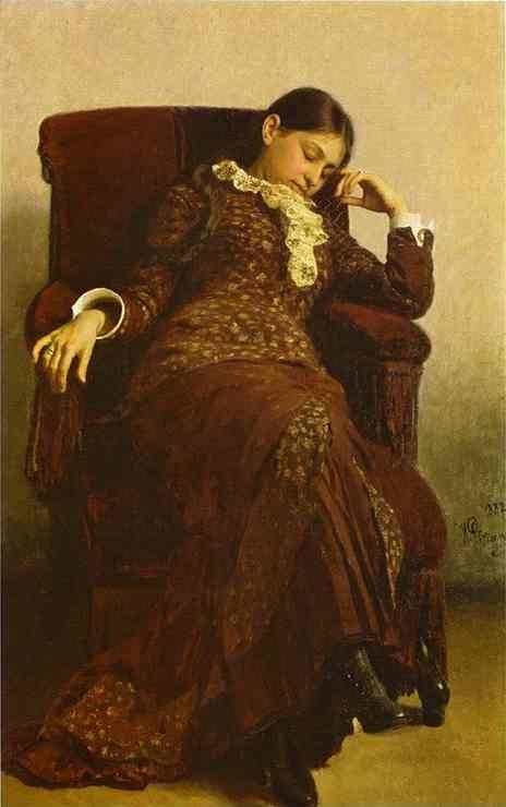 Ilya Repin. Rest. Portrait of Vera
 Repina, Artist's Wife.
