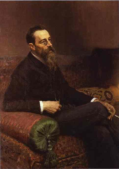 Ilya Repin. Portrait of the Composer  Nikolay Rymsky-Korsakov.