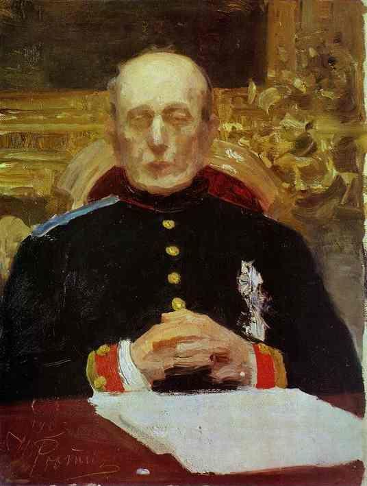 Ilya Repin. Portrait of K. Pobedonostsev. Study.