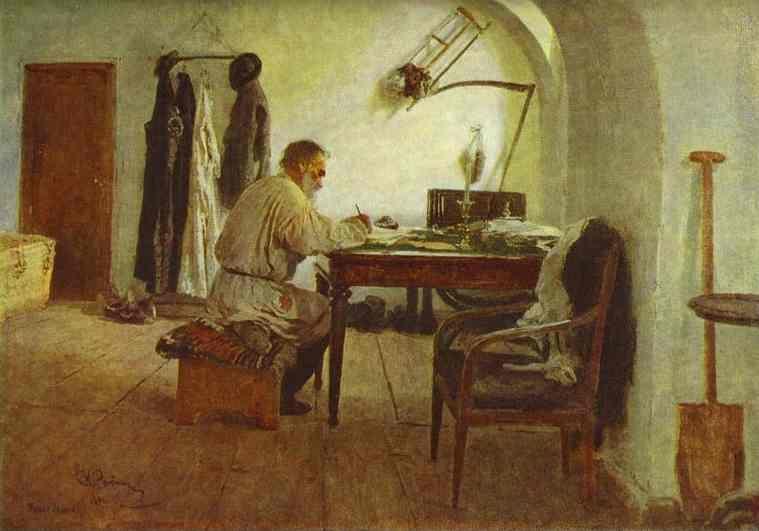 Ilya Repin. Leo Tolstoy in His Study.