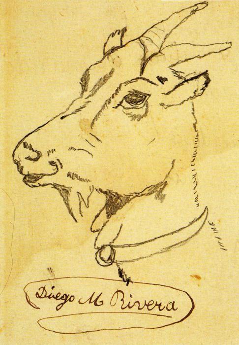 Diego Rivera. Head of a Goat. / Cabeza de cabra.
