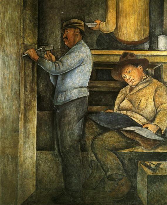 Diego Rivera. From the cycle: Political Vision
 of the Mexican People: The Painter, the Sculptor and the Architect.