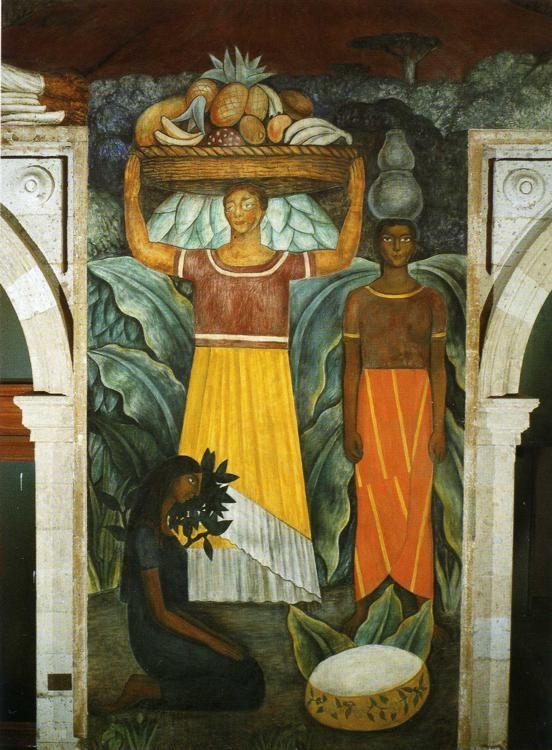 Diego Rivera. From the cycle: Political Vision
 of the Mexican People: Tehuana Women. / Mujeres tehuanas.