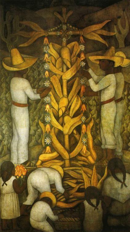Diego Rivera. From the cycle: Political Vision  of the Mexican People (Court of Fiestas): The Maize Festival. / La fiesta  de maíz.