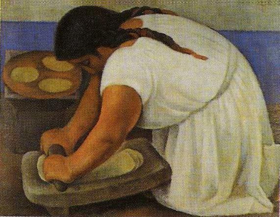 Diego Rivera. Woman Grinding Maize / La molendera.