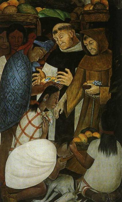 Diego Rivera. From the cycle: History of  Cuernavaca and Morelos: The New Religion and the Inquisition. Part B. /  La nueva religion y el Santo Oficio.