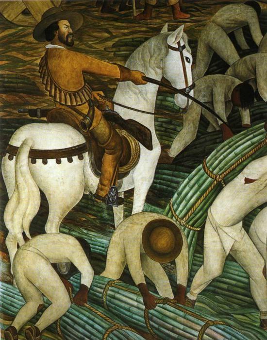 Diego Rivera. From the cycle: History of  Cuernavaca and Morelos: Sugar Plantation, Tealtenango, Morelos. / Ingenio  azucarero de Tealtenango, Marelos.