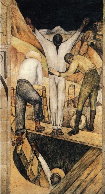 Diego Rivera. From the cycle: Political Vision
 of the Mexican People (Court of Labor): Exit from the Mine.