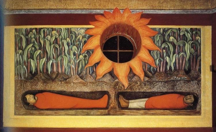 Diego Rivera. The Blood of the Revolutionary
 Martyrs Fertilizing the Earth. La sangre de los martires revolucionarios
 fertilizando la tierra.