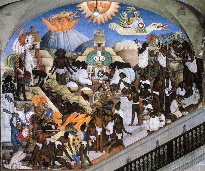 Diego Rivera. The History of Mexico - The
 Ancient Indian World.