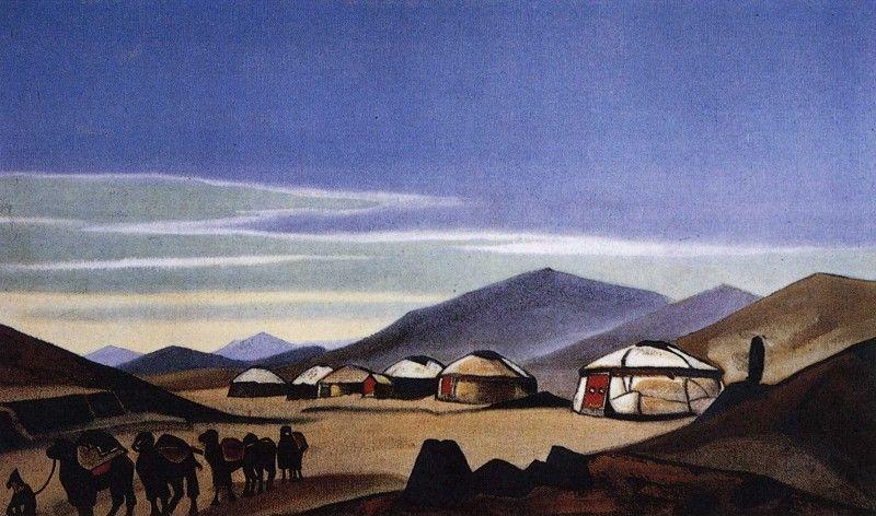 Nicholas Roerich. Mongolia. Yurts.