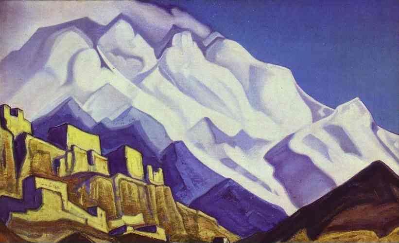 Nicholas Roerich. Tibet. Cloister in the Mountains. From ' The Stronghold of Tibet' series.