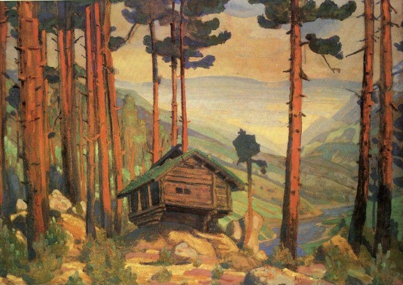 Nicholas Roerich. Solveig's Cabin. Set design for 1912 Production of H.Ibsen's play "Peer Gynt".