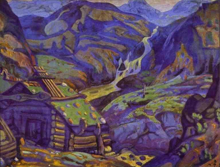 Nicholas Roerich. Mill in Mountains. Sketch design for Ibsen's drama Peer Gynt.