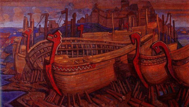 Nicholas Roerich. Boats.