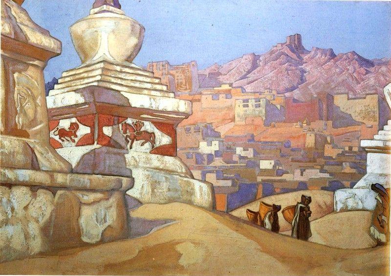 Nicholas Roerich. Horse of the Happiness. From the 'Maitreya' series.