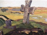 Nicholas Roerich. Old Russia, Izborsk. Cross for Truvor Town Site.