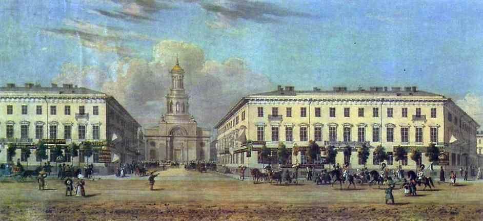 Vasily Sadovnikov. Panorama of the Nevsky Prospect. Detail.
