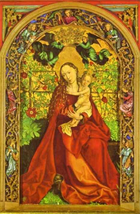 Martin Schongauer. Madonna of the Rose Bower.