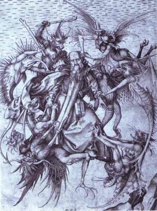 Martin Schongauer. The Temptation of St. Anthony.