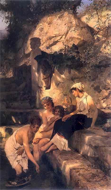 Henryk Siemiradzki. By a Pool. A Scene from the Roman Life.