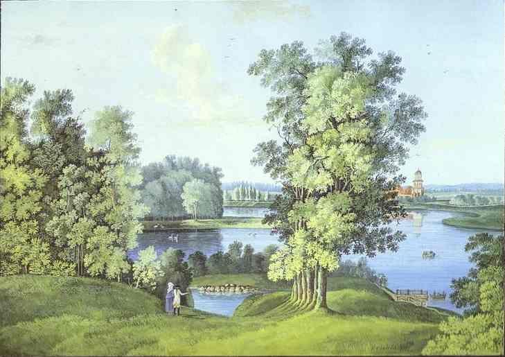Semion Shchedrin. View of the Large Pond in the Tsarskoselsky Gardens.