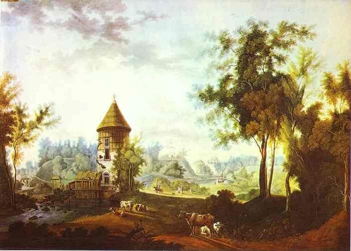 Semion Shchedrin. The Mill and the Peel Tower at Pavlovsk.