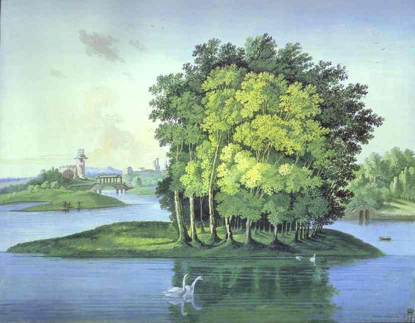 Semion Shchedrin. View on the Large Pond Island in the Tsarskoselsky Gardens.