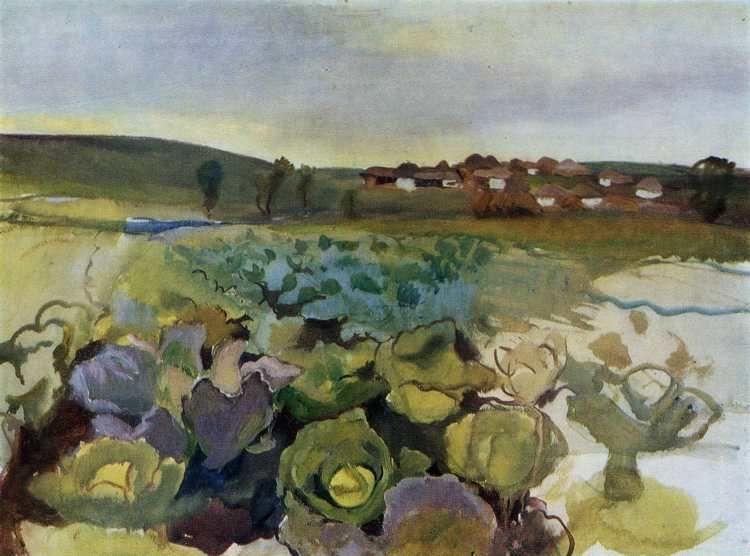 Zinaida Serebriakova. Cabbage Field. Village of Neskuchnoye.