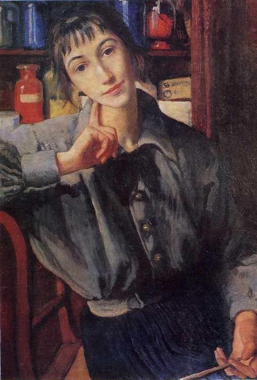 Zinaida Serebriakova. Self-Portrait with a Brush.