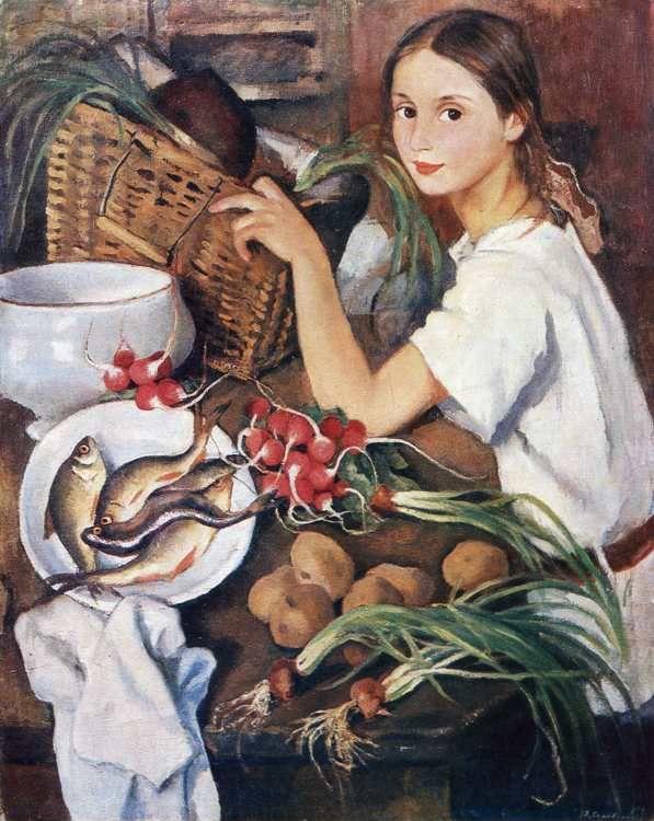 Zinaida Serebriakova. Tata with Vegetables.