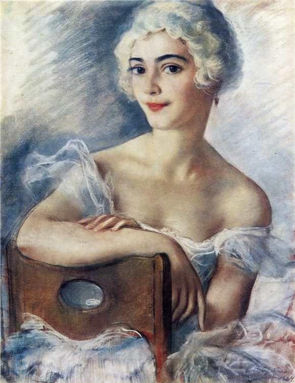 Zinaida Serebriakova. Portrait of Ekaterina Geidenreikh in a Powdered Wig.