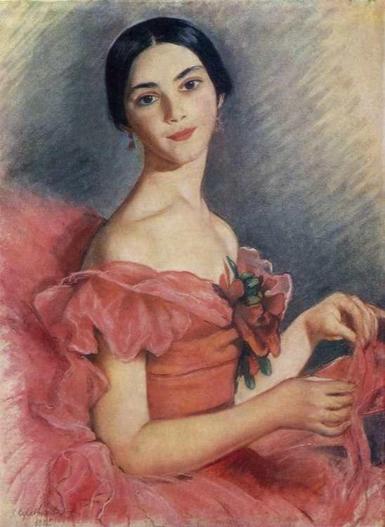 Zinaida Serebriakova. Portrait of Ekaterina Geidenreikh in Red.