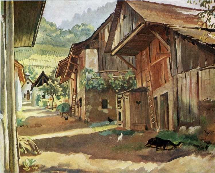 Zinaida Serebriakova. The Alps. Village in Savoy.
