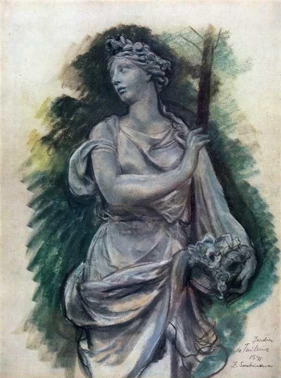 Zinaida Serebriakova. Sculpture in the Jardin de Tuileries.