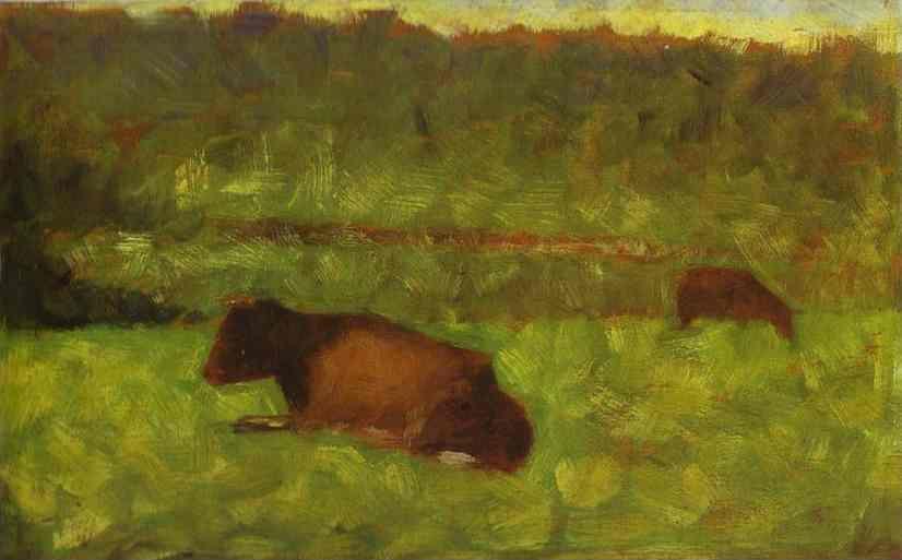 Georges Seurat. Cows in a Field.