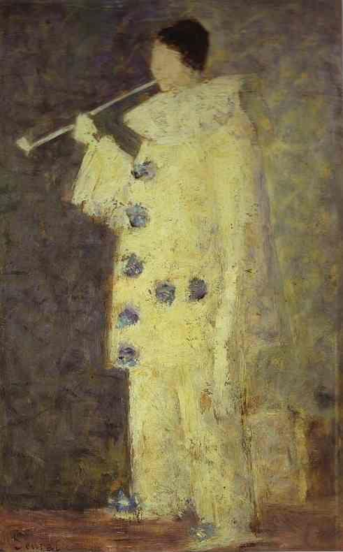 Georges Seurat. Pierrot with a White Pipe. (Aman-Jean).