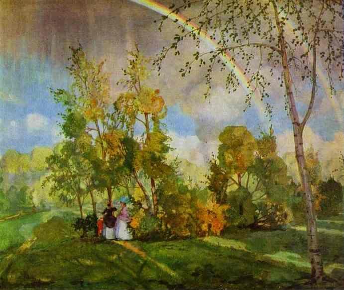Constantin Somov. Landscape with Rainbow.