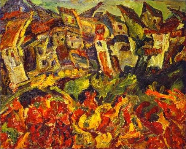 Chaim Soutine. Houses with Pointed Roofs/Maisons aux toits pointus.