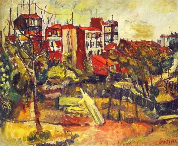Chaim Soutine. Landscape with Red Houses/Paysage de banlieue aux maisons rouges.