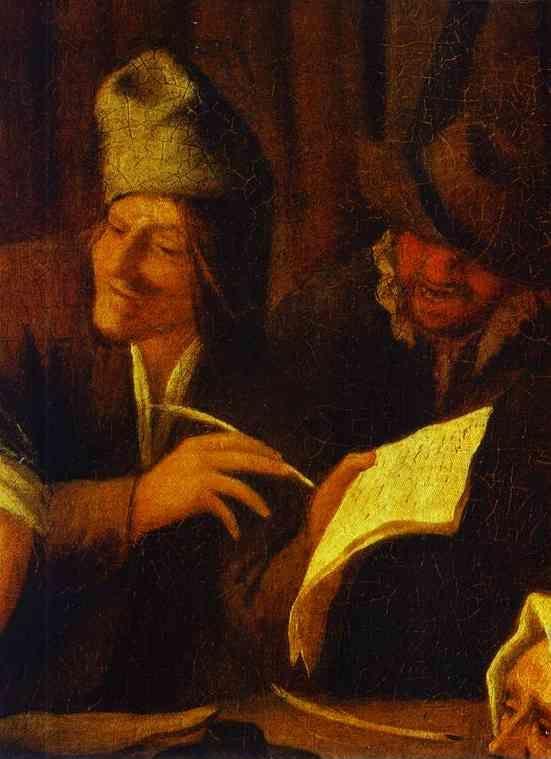 Jan Steen. Signing of a Marriage Contract. Detail.