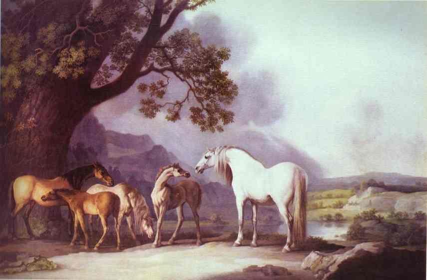 George Stubbs. Mares and Foals in a Mountainous Landscape.