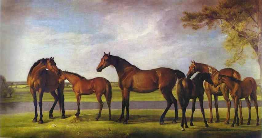 George Stubbs. Mares and Foals Disturbed by an Approaching Storm.