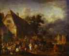 David Teniers the Younger. Great Village Feast with a Dancing Couple.