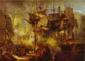 William Turner. The Battle of Trafalgar, as Seen from the Mizen Starboard Shrouds of the Victory.